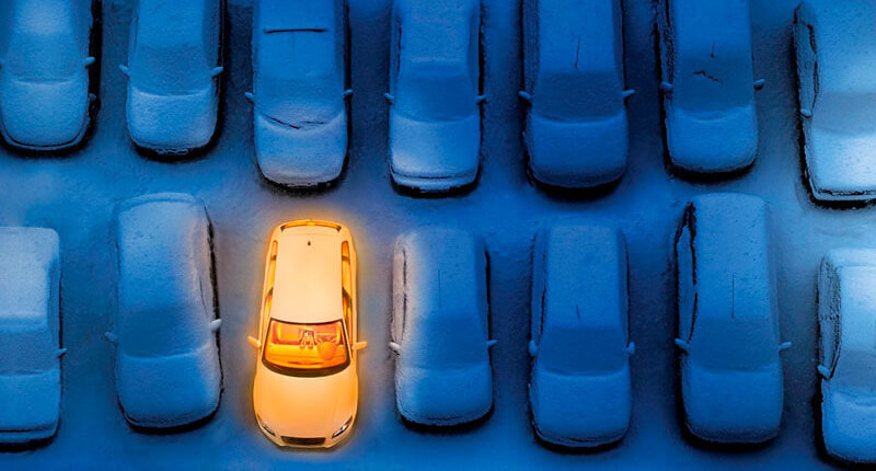 Ein Auto was mit einer Standheizung beheizt wurde
